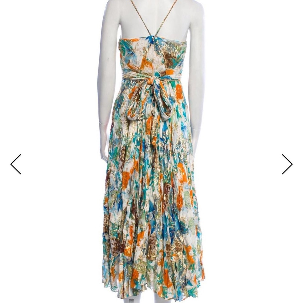 Diane von Furstenberg Silk Metallic Midi Dress • Size 4 - Picture 2 of 8